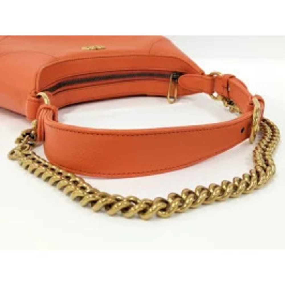 GUCCI Aphrodite Chain Shoulder Bag Leather Orange - Picture 6 of 9